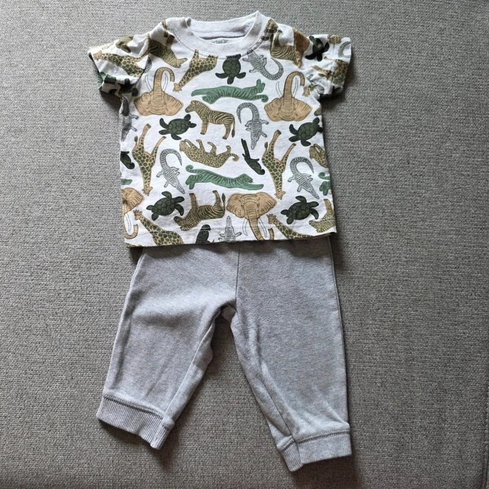 Just One You by Carters Baby Boy 6M 3 Outfit Bundle Dinosaur Safari Sea‎ Animal